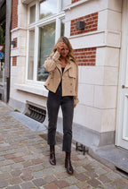 Nancy | Women’s Cropped Double-Breasted Trench Coat