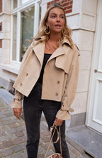 Nancy | Women’s Cropped Double-Breasted Trench Coat