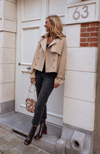 Nancy | Women’s Cropped Double-Breasted Trench Coat