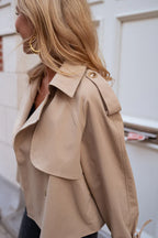 Nancy | Women’s Cropped Double-Breasted Trench Coat