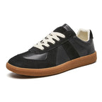 Men’s Retro Low-Top Sneakers – Lace-Up Trainers with Suede-Style Panels, Contrast Gum Rubber Sole, Cushioned Insole & Everyday Casual Comfort