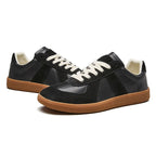 Men’s Retro Low-Top Sneakers – Lace-Up Trainers with Suede-Style Panels, Contrast Gum Rubber Sole, Cushioned Insole & Everyday Casual Comfort