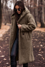Sophie | Women’s Hooded Teddy Coat Cozy Longline Winter Outerwear