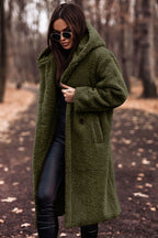 Sophie | Women’s Hooded Teddy Coat Cozy Longline Winter Outerwear