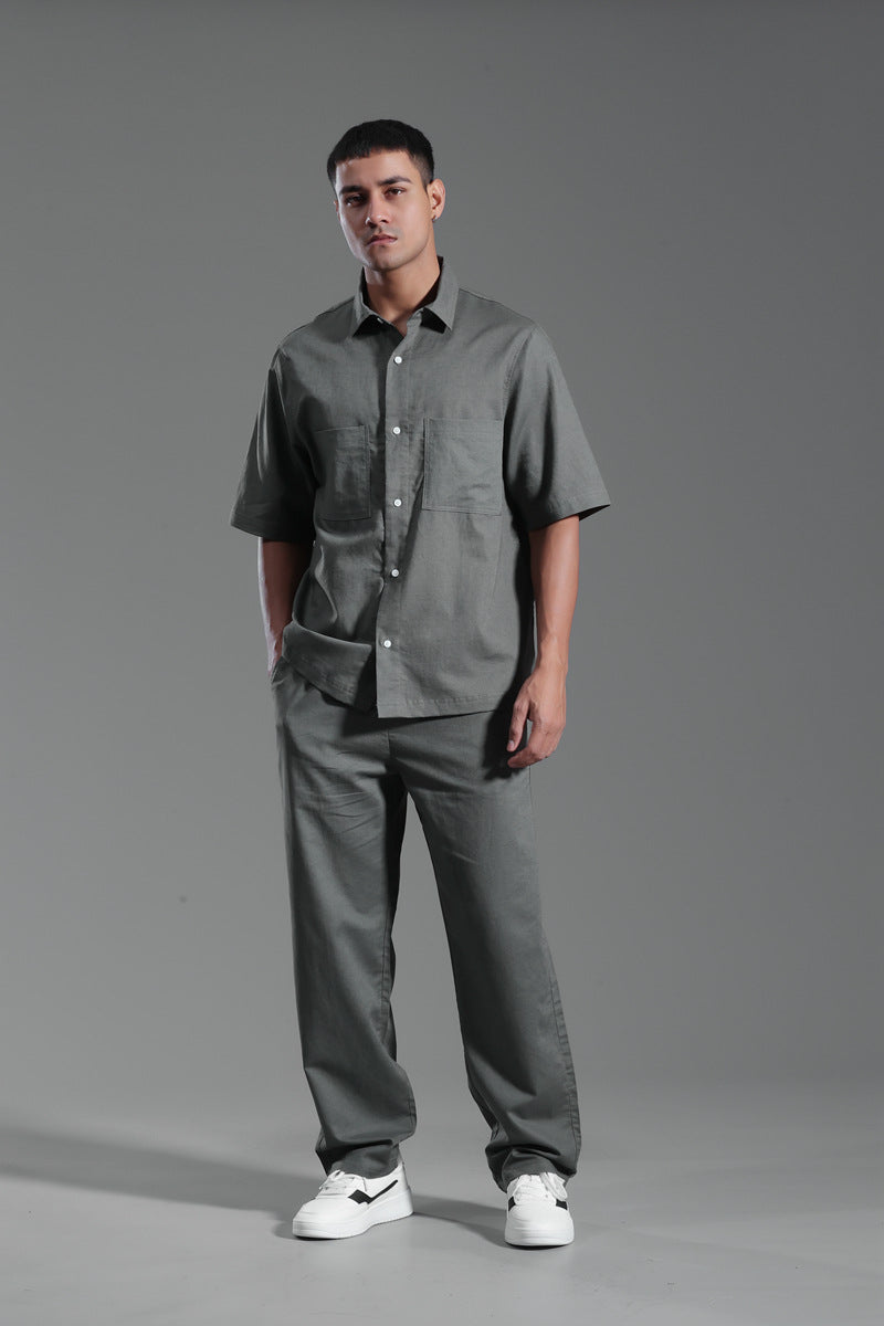 Short sleeve linen set