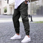 Men’s Cargo Jogger Pants – Lightweight Polyester with Side Pockets
