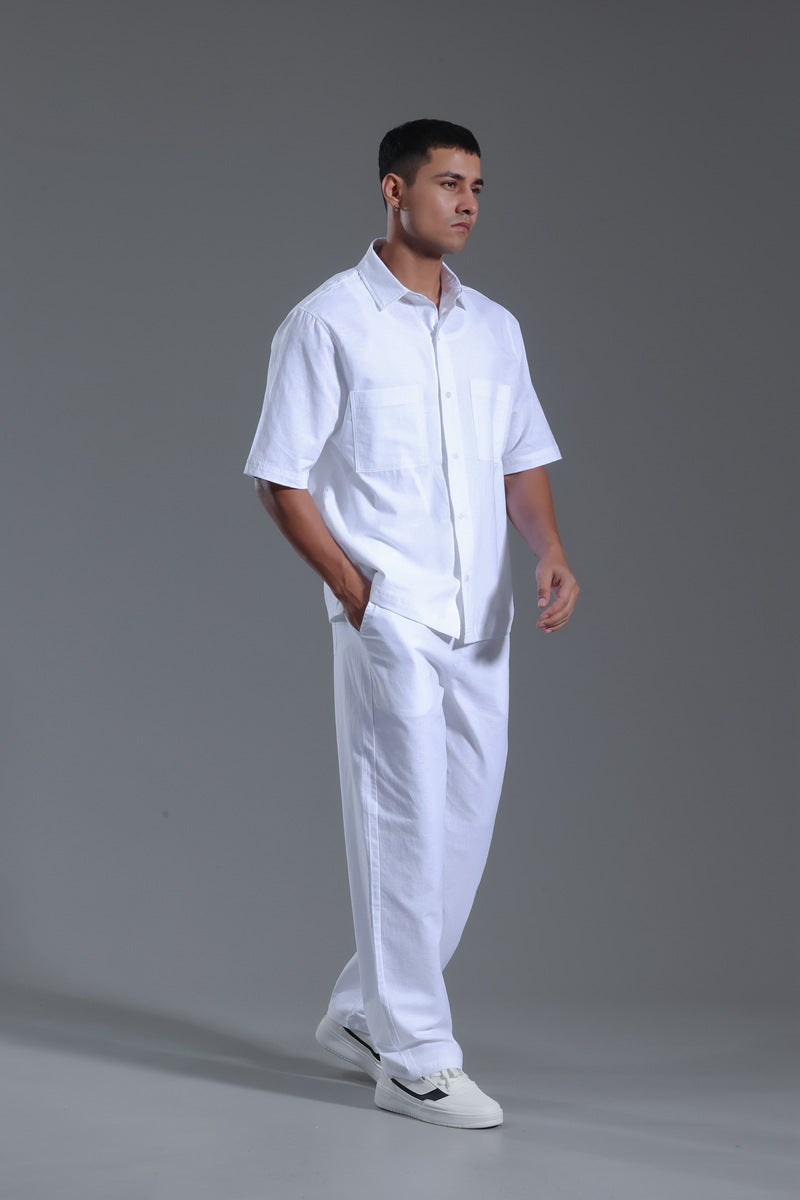 Short sleeve linen set
