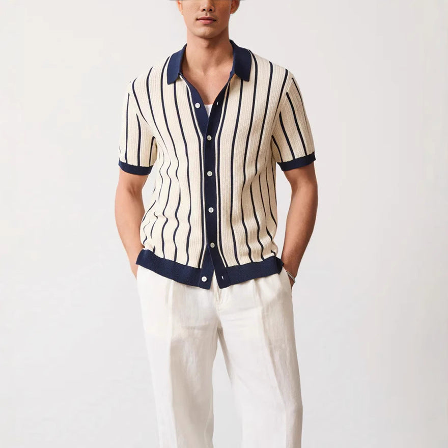 William| Men's Vertical Striped Button-Down Shirt - Classy Design