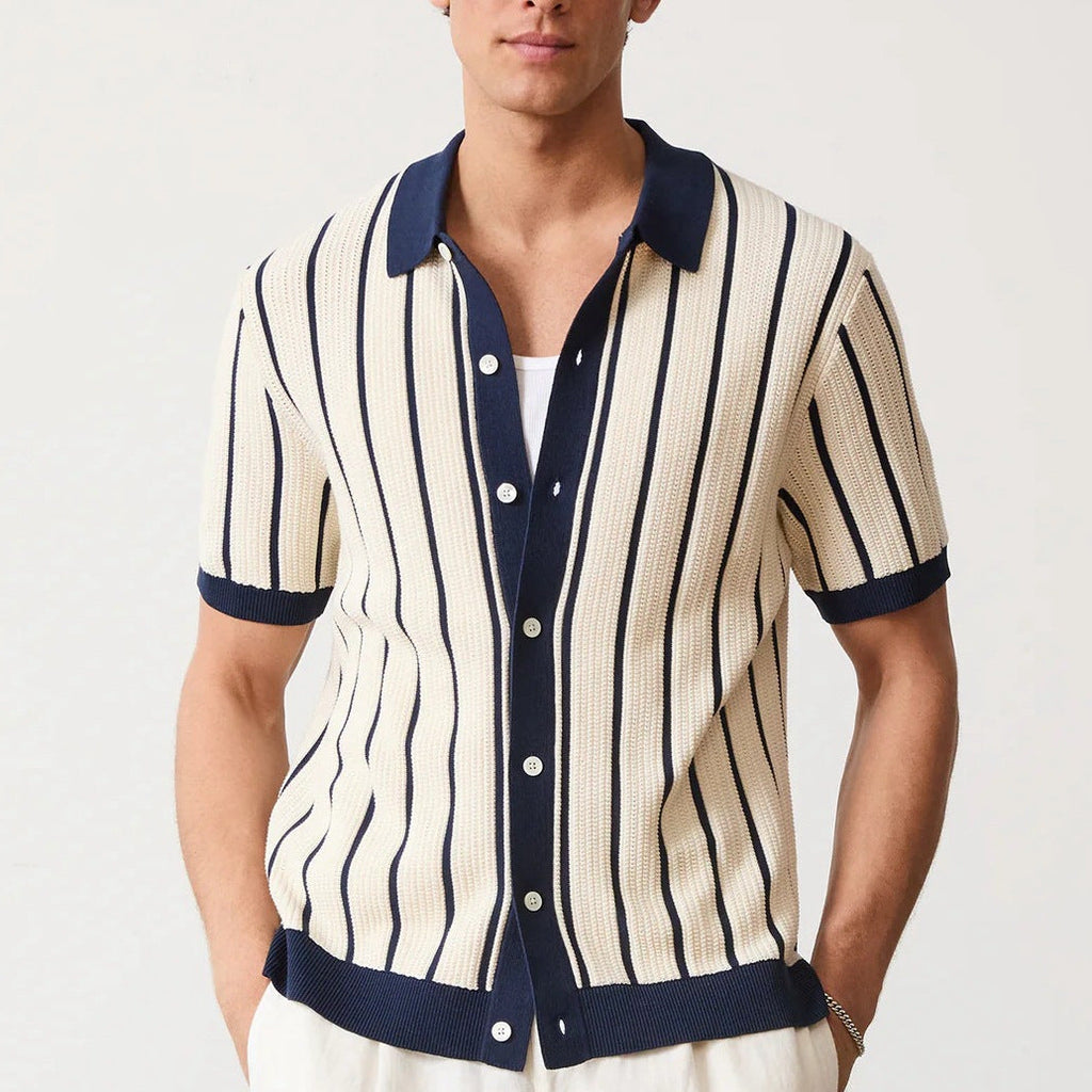 William| Men's Vertical Striped Button-Down Shirt - Classy Design