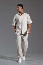 Short sleeve linen set