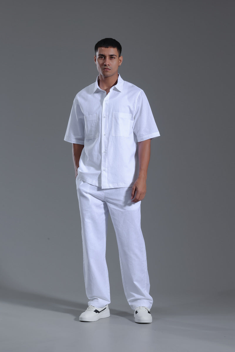 Short sleeve linen set