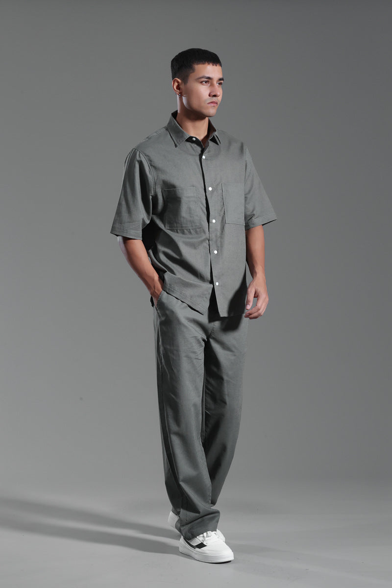 Short sleeve linen set