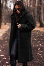 Sophie | Women’s Hooded Teddy Coat Cozy Longline Winter Outerwear