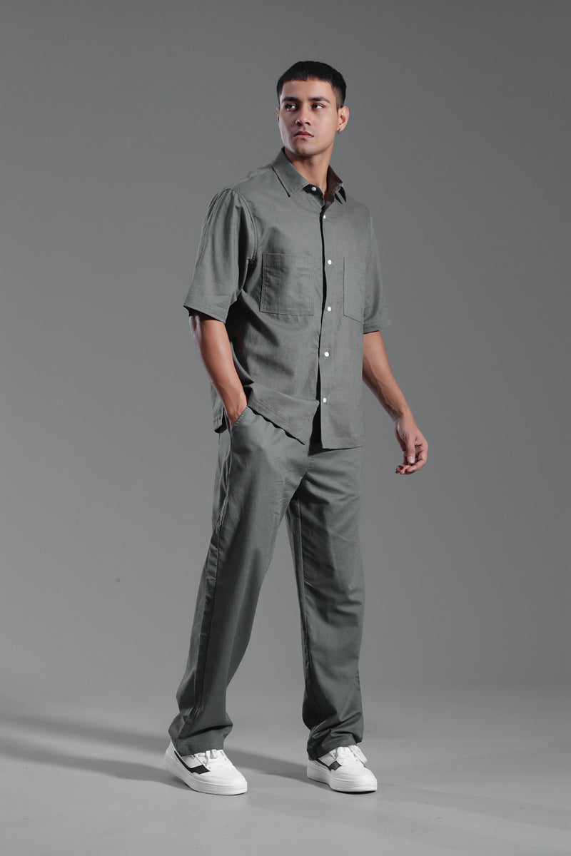 Short sleeve linen set