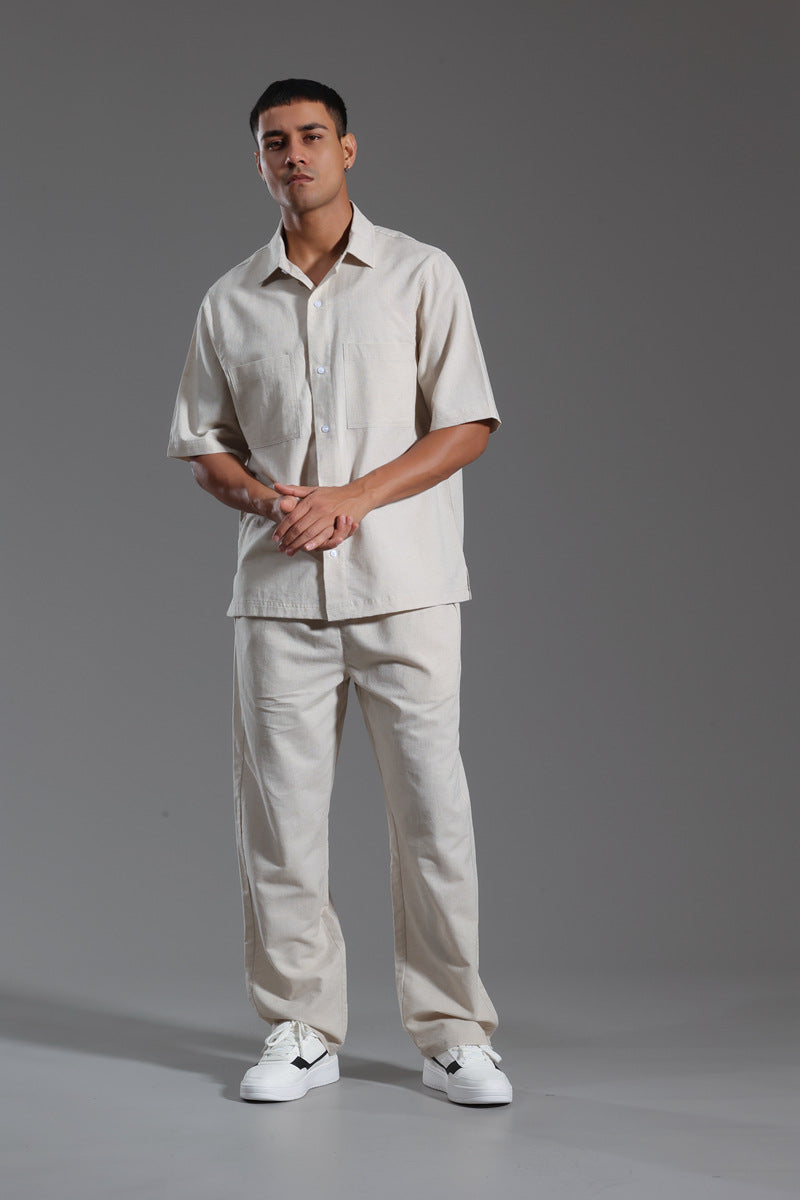 Short sleeve linen set