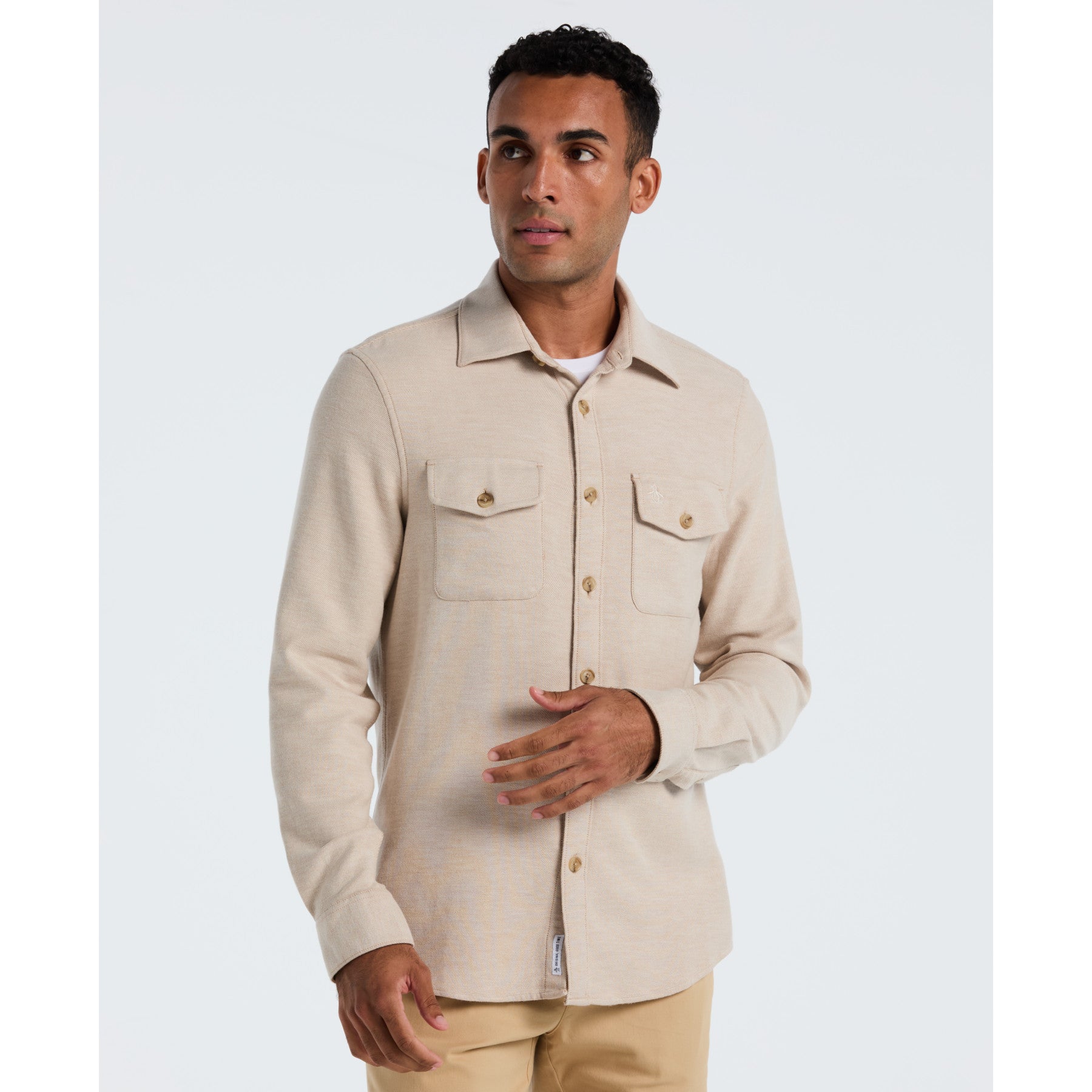 Men’s Birch Double Weave Overshirt  - Tailored Casual Lightweight Outerwear