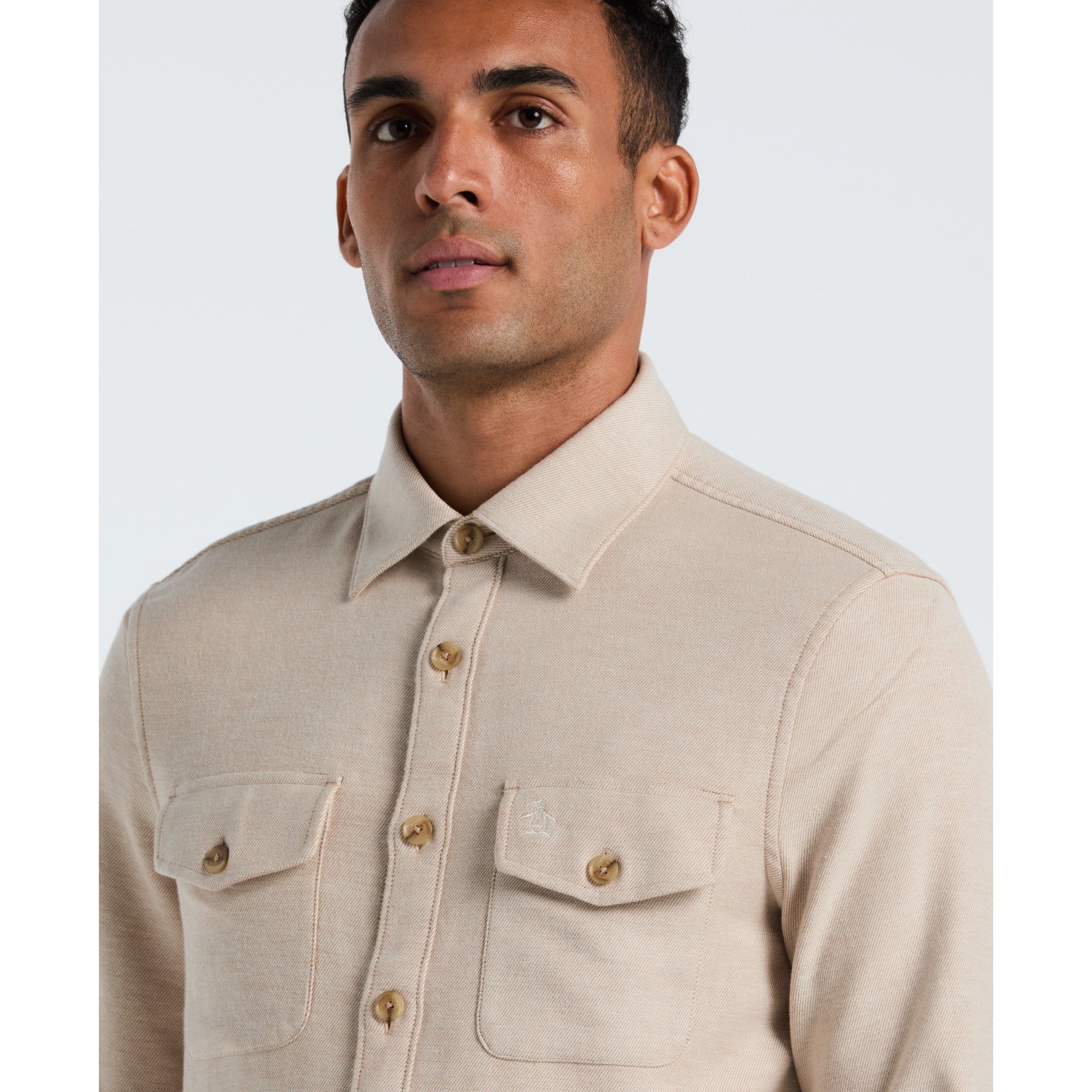 Men’s Birch Double Weave Overshirt  - Tailored Casual Lightweight Outerwear