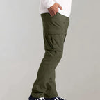 Men’s Straight Leg Cargo Pants - Cotton with Side Pockets