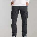 Men’s Straight Leg Cargo Pants - Cotton with Side Pockets