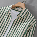 Men’s Striped Button-Down Shirt – Lightweight Casual Fit