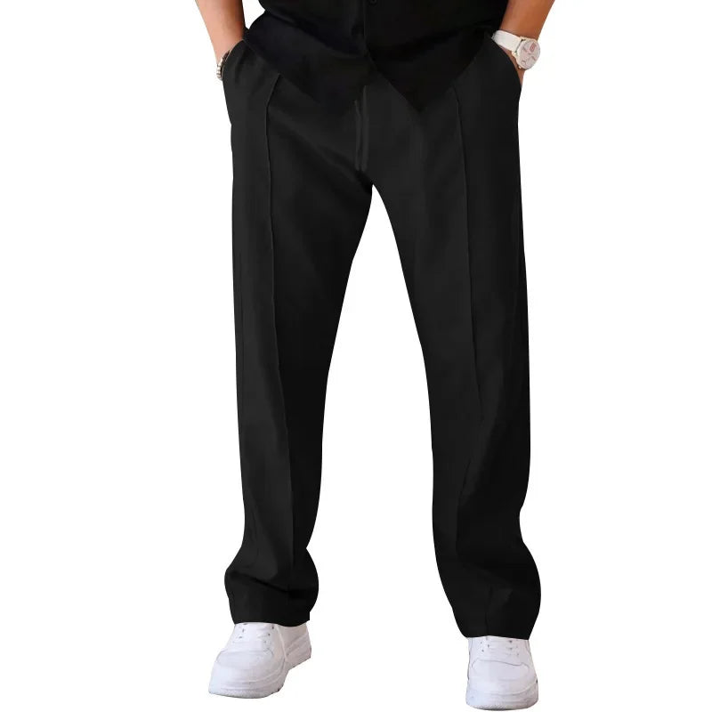Men’s Loose Fit Drawstring Trousers with Side Pockets