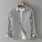 Men’s Striped Button-Down Shirt – Lightweight Casual Fit