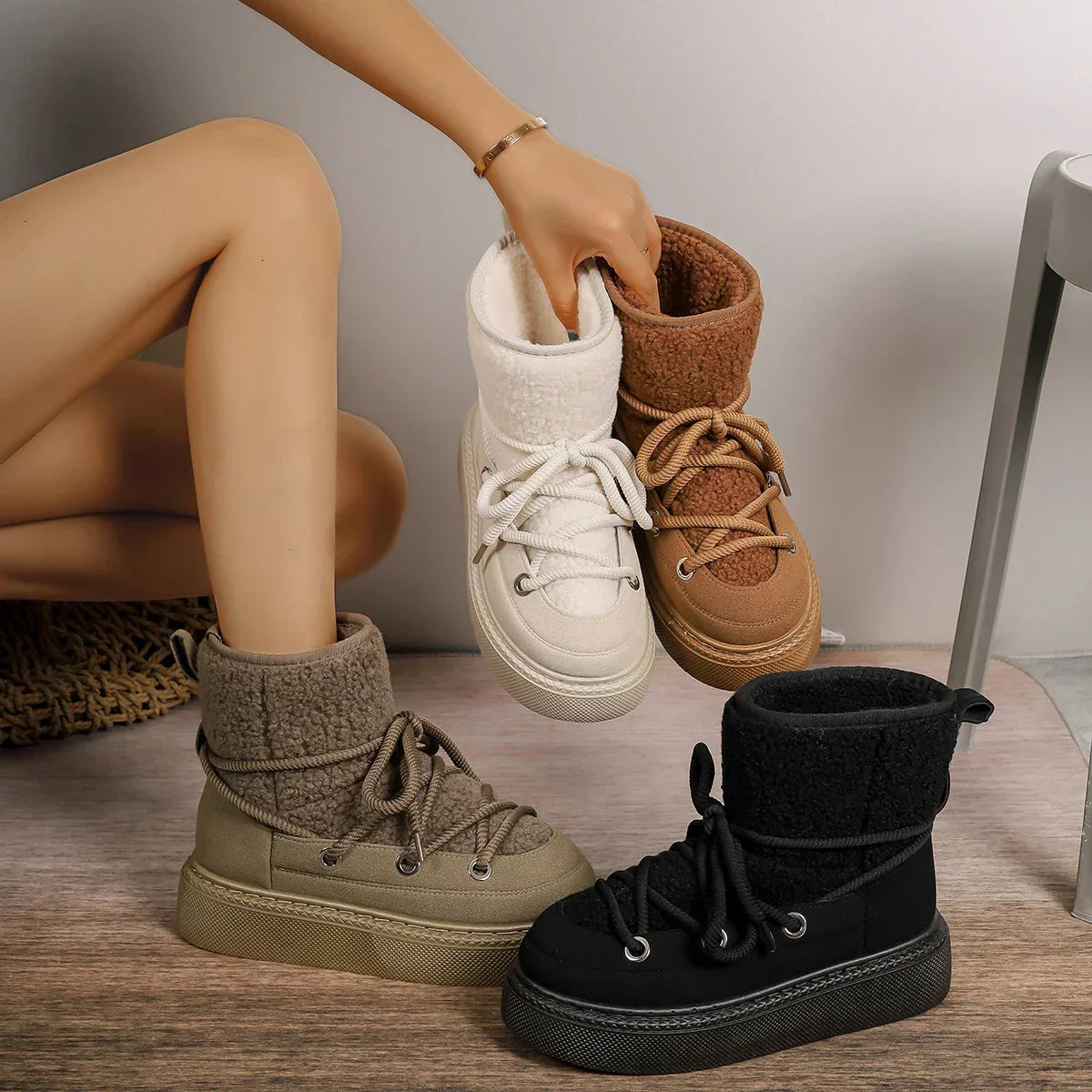 Gemma | Women's Lace-Up Winter Snow boots