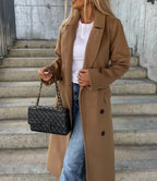 Luna | Women’s Cute Belted Double Breasted Overcoat - Oversized Fit