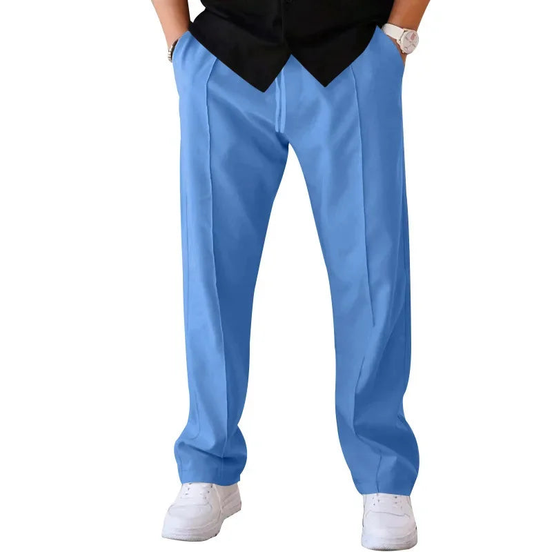 Men’s Loose Fit Drawstring Trousers with Side Pockets