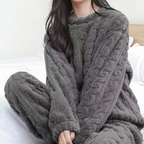 Women’s Warm Fleece Pajama Set – Cozy Lounge Wear