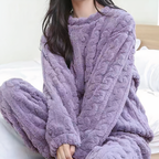 Women’s Warm Fleece Pajama Set – Cozy Lounge Wear
