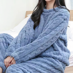 Women’s Warm Fleece Pajama Set – Cozy Lounge Wear