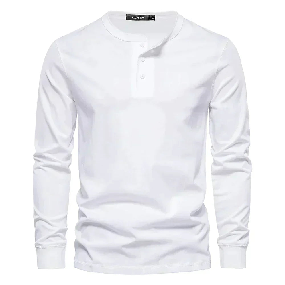 Men’s Long Sleeve Henley Shirt | Classic Casual Everyday Top