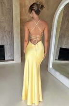 Lyla| Elegant Sleek V-Neckline Maxi Dress with Thigh-High Slit