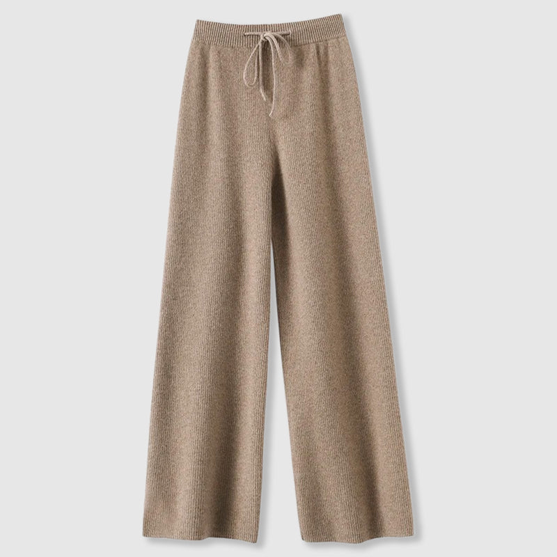 Women’s Luxury Cashmere Knit Pants – Wide-Leg Soft Drape