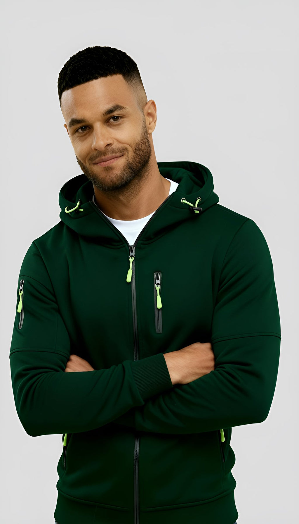 Men's Casual Hooded Jacket – Lightweight Zip-Up Windbreaker for Spring & Fall Outdoor Wear