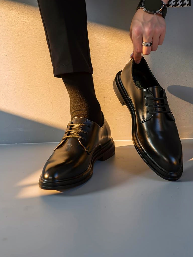 Gary Men’s Lace-Up Oxford Dress Shoes with Pointed Toe