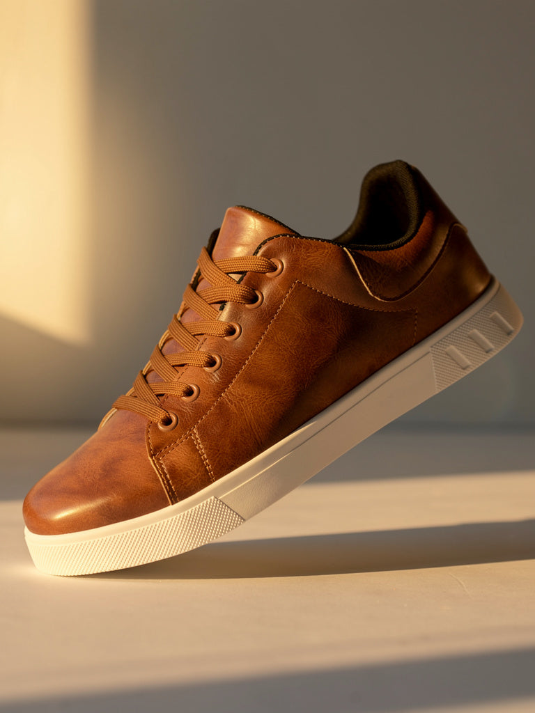 James Men’s Lace-Up Casual Sneakers with Low-Top Design