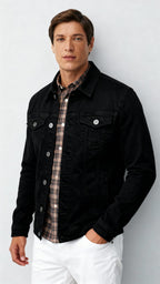 Men's Trucker Jacket - Classic Button-Front Denim Style with Chest Pockets for Casual & Smart-Casual Wear