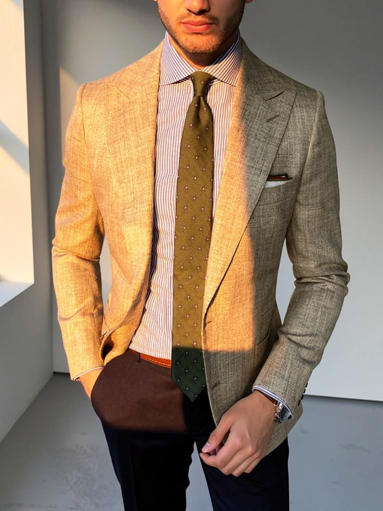 Tyler Men’s Slim Fit Blazer with Notch Lapel and Two-Button Closure