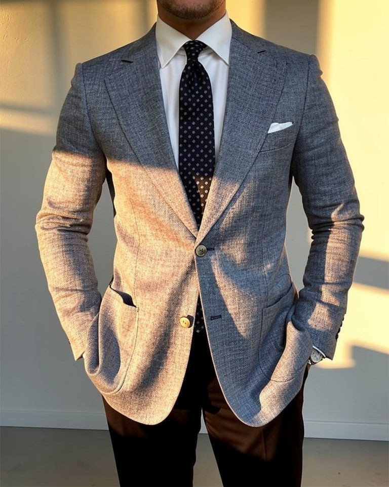 Tyler Men’s Slim Fit Blazer with Notch Lapel and Two-Button Closure