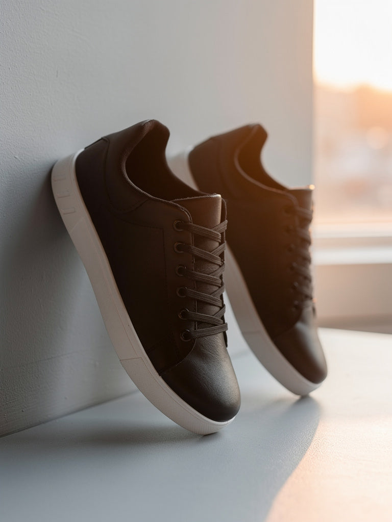 James Men’s Lace-Up Casual Sneakers with Low-Top Design