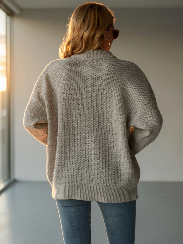 Dorothy Women’s Oversized Cable Knit Jumper with Crew Neck