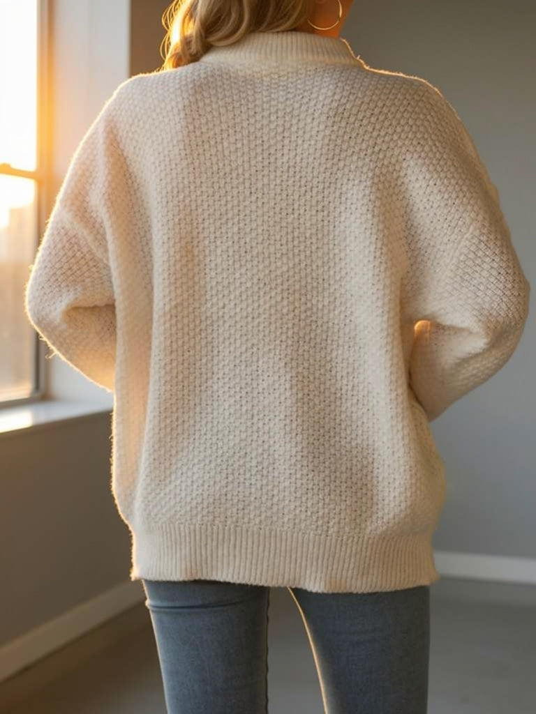 Dorothy Women’s Oversized Cable Knit Jumper with Crew Neck