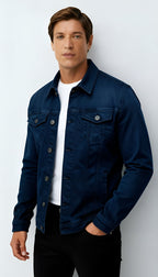 Men's Trucker Jacket - Classic Button-Front Denim Style with Chest Pockets for Casual & Smart-Casual Wear