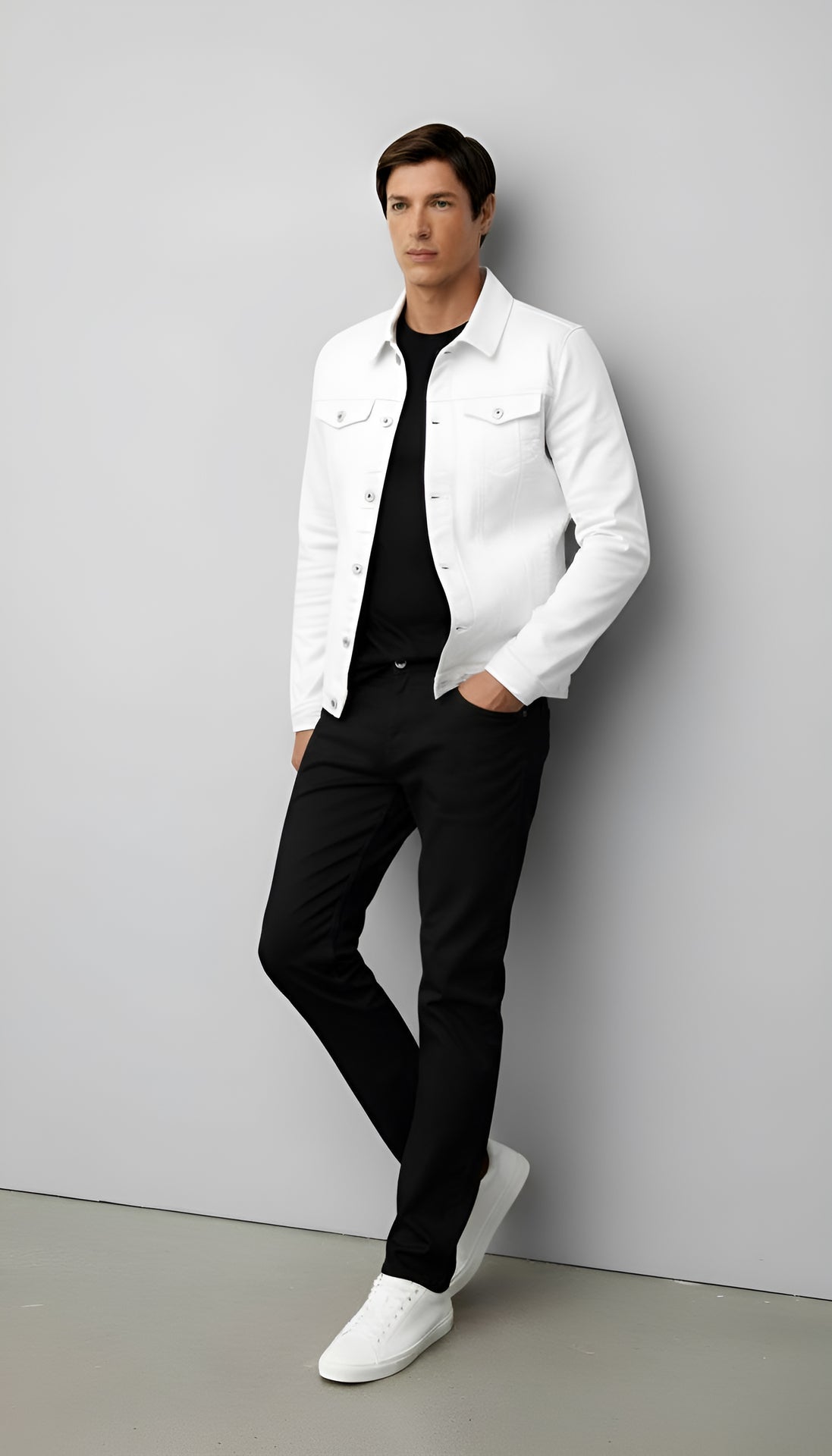 Men's Trucker Jacket - Classic Button-Front Denim Style with Chest Pockets for Casual & Smart-Casual Wear