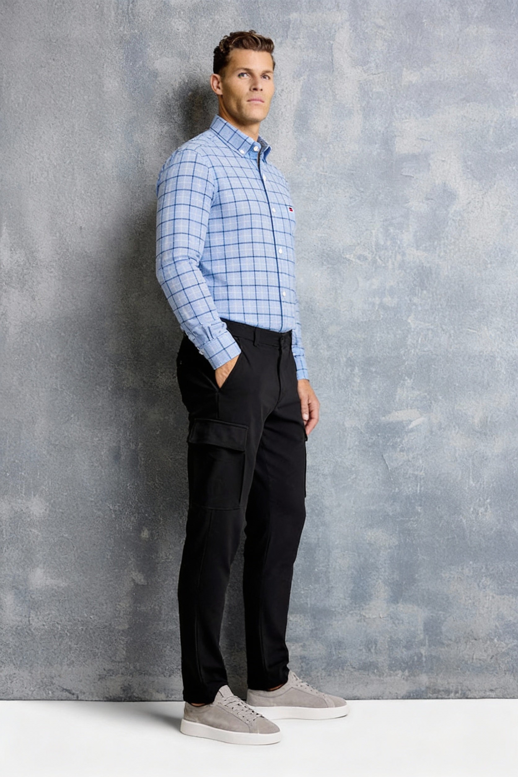 Men’s Checkered Button-Down Shirt, Long Sleeve – Versatile Everyday Wear