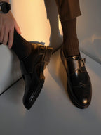 Joseph Men’s Monk Strap Wingtip Dress Shoes with Buckle Closure