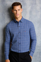 Men’s Checkered Button-Down Shirt, Long Sleeve – Versatile Everyday Wear