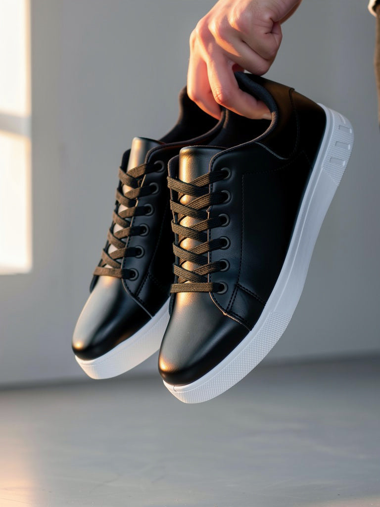 James Men’s Lace-Up Casual Sneakers with Low-Top Design